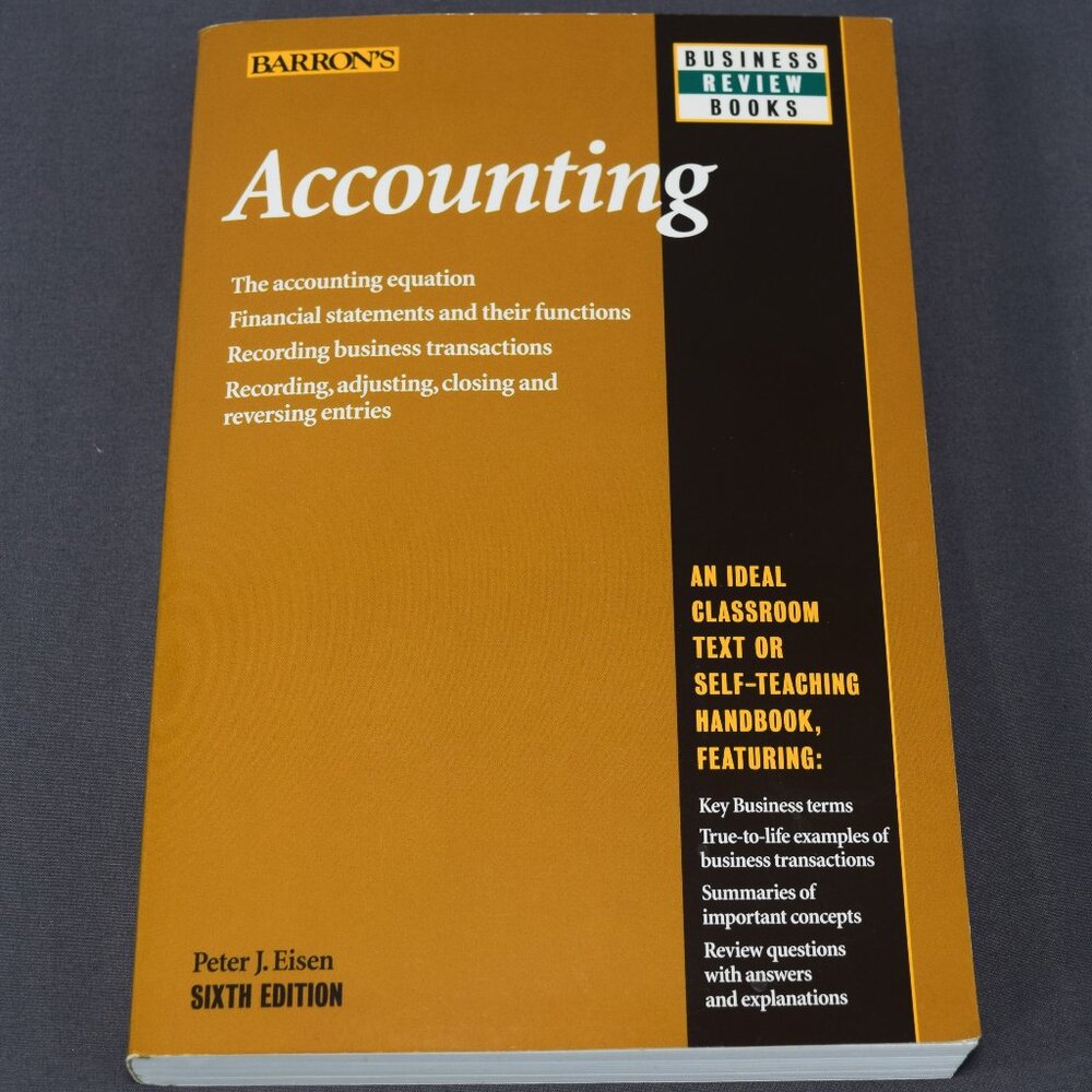 Barron’s Accounting Business Review Book 6th Edition Eisen Reference Excellent